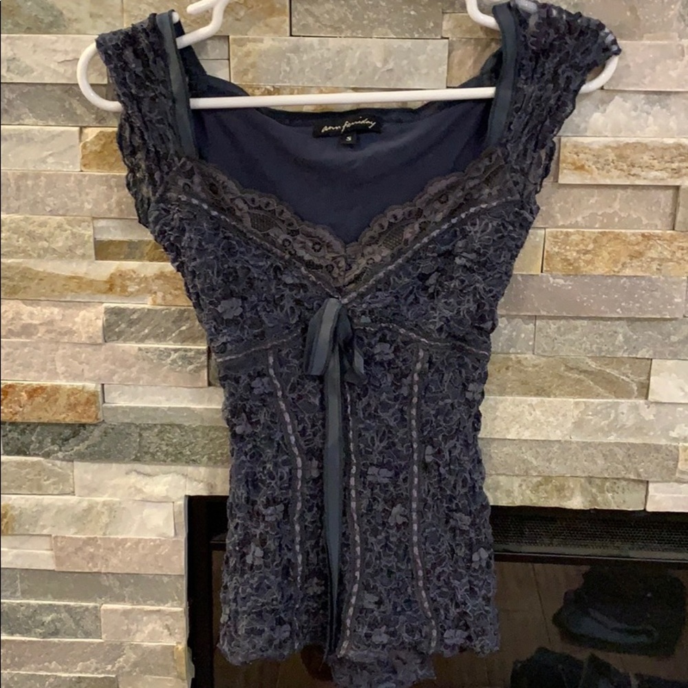 Blue lace top